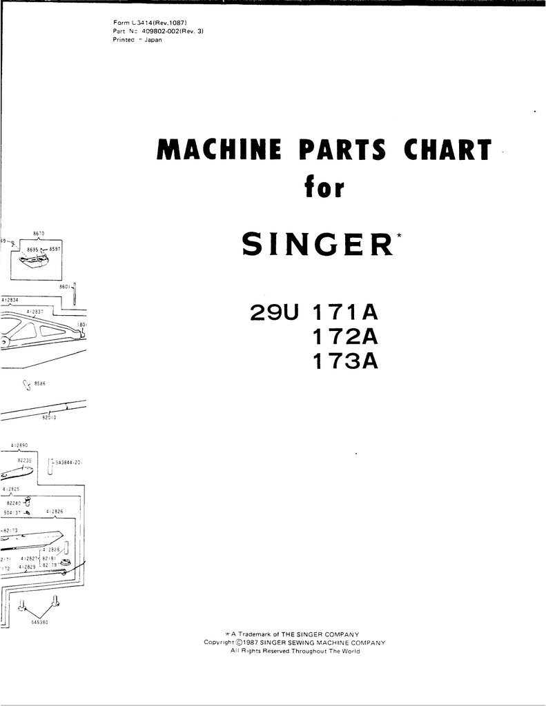 Singer 29u 171a Sewing Machine User Manual Manualzz