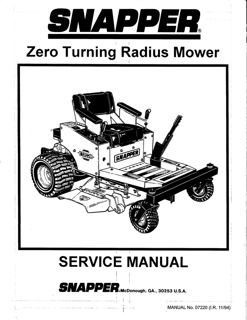 Snapper 07220 Lawn Mower User Manual Manualzz