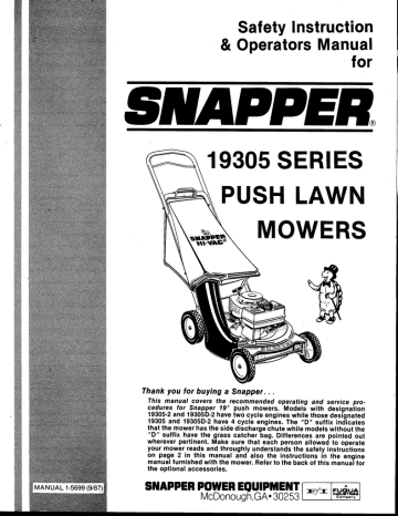 what year is my snapper push lawnmower