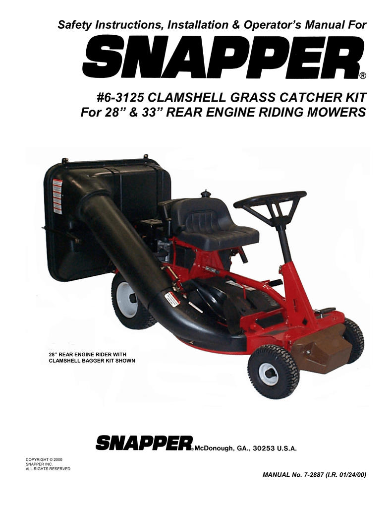 Snapper best sale mower bagger