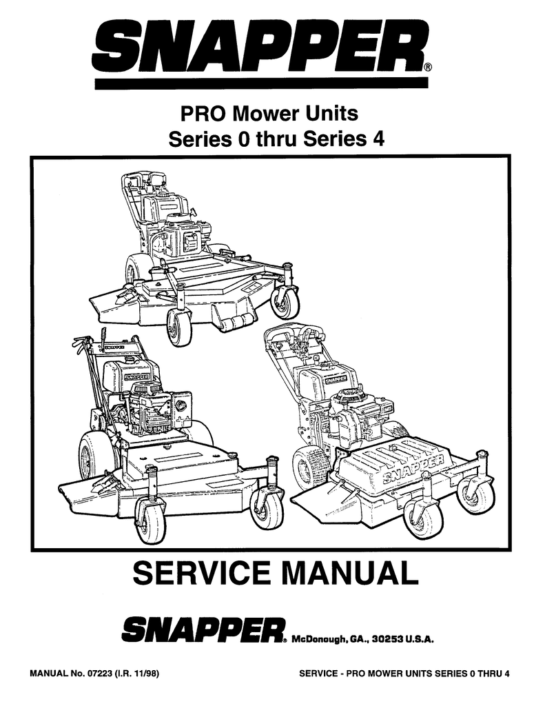 Snapper mower deals repair manual