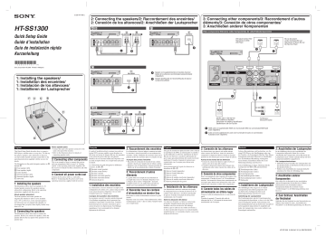 Sony HT-SS1300 Quick Setup Guide | Manualzz