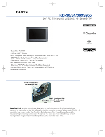 Sony Kd 36xs955 Trinitron Wega Kd 30 34 User Manual Manualzz