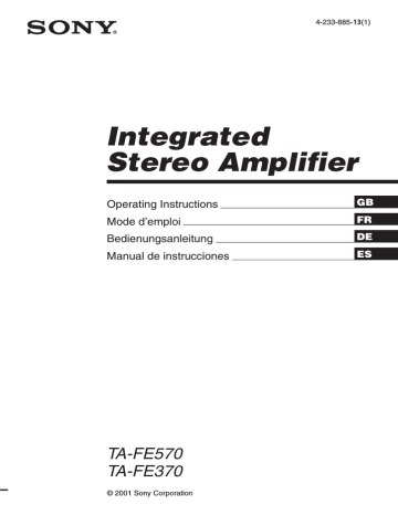 Sony TA-FE370 Benutzerhandbuch | Manualzz