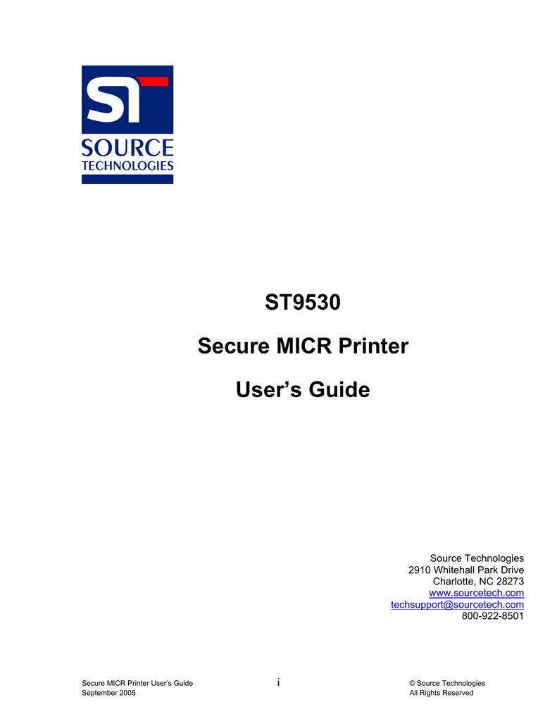 source technologies printer