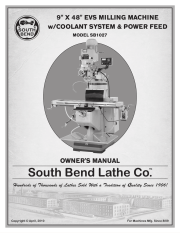 Southbend SB1027 Lathe Owner's Manual | Manualzz