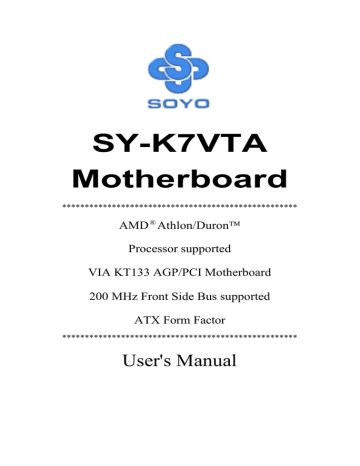 SOYO SY-K7VTA Network Card User`s manual | Manualzz