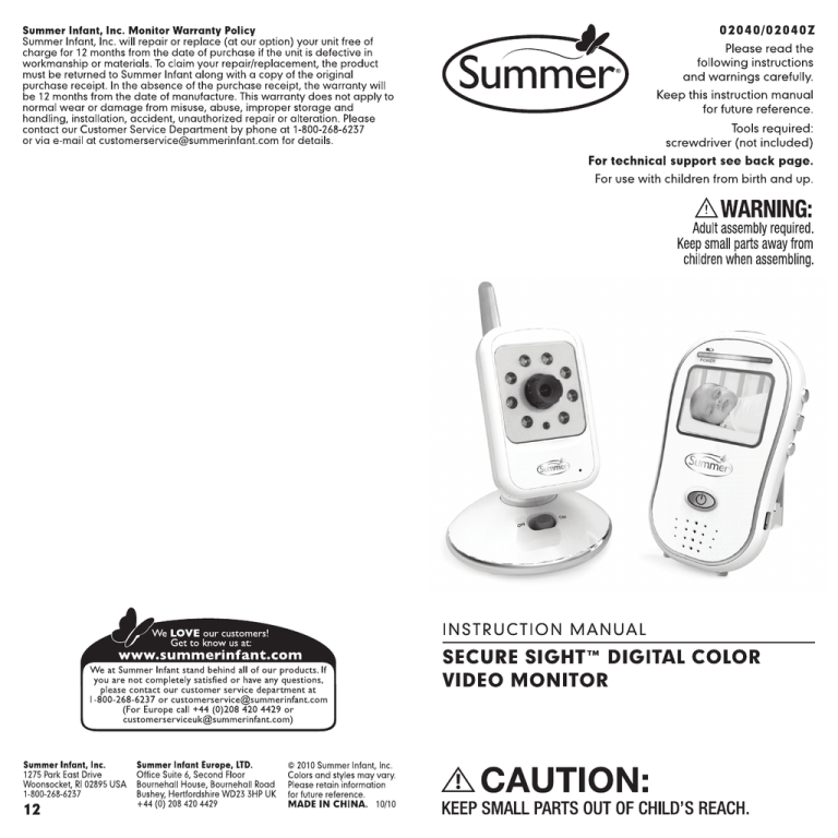 Summer Infant Security Camera User Manual Manualzz