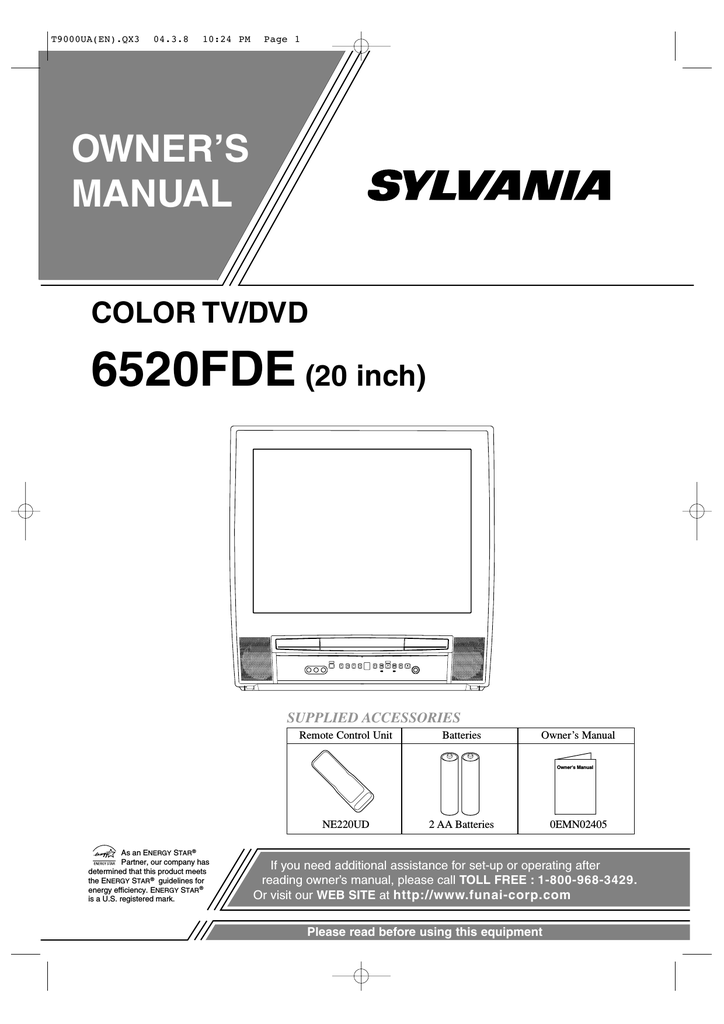 Sylvania 65fde Tv Dvd Combo User Manual Manualzz