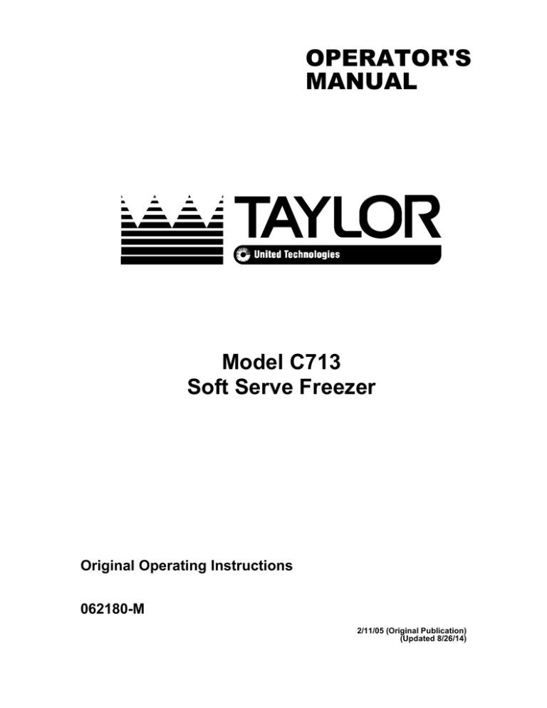 taylor c713 troubleshooting