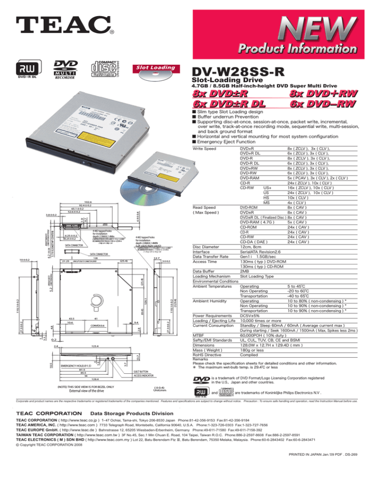 Teac Dv W28ss R Computer Drive User Manual Manualzz