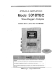 Trace Oxygen Analyzer 3010TBC Operating Intructions