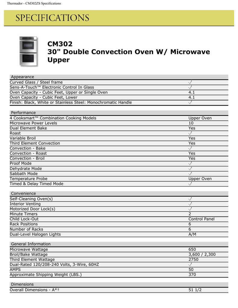 Thermador CM302 Microwave Oven User Manual Manualzz