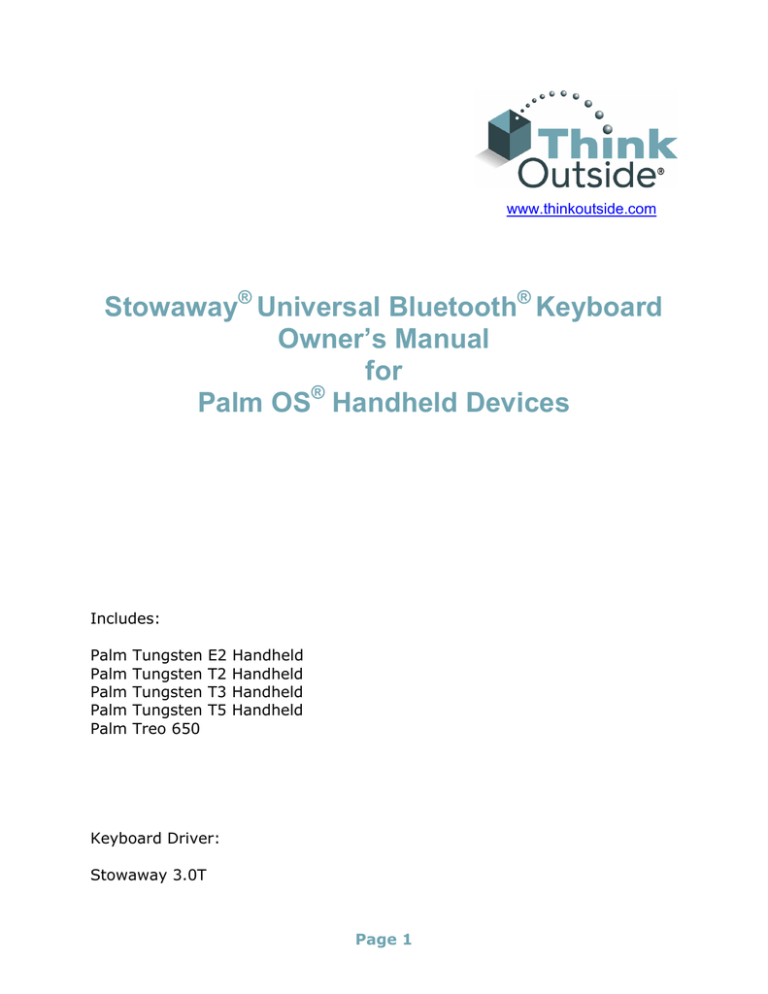 Think Outside Universal Bluetooth Keyboard Personal Computer User Manual Manualzz