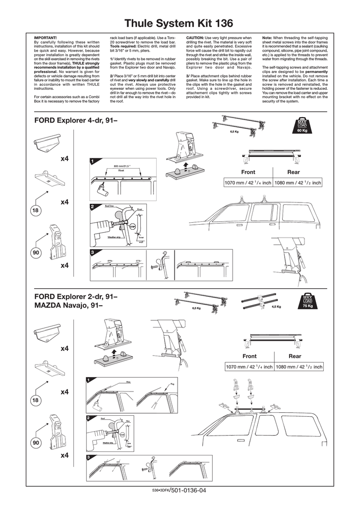 Thule 136 Automobile Accessories User Manual Manualzz