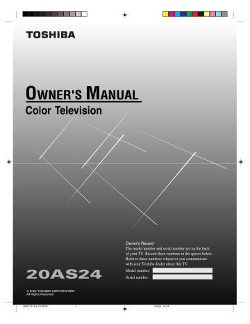 USING THE LOCK MENU. Toshiba 20AS24 | Manualzz
