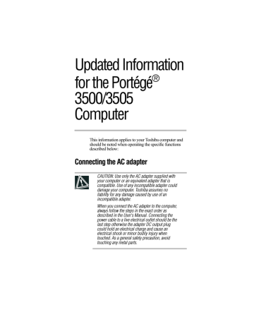 Toshiba 3500 Personal Computer User Manual | Manualzz