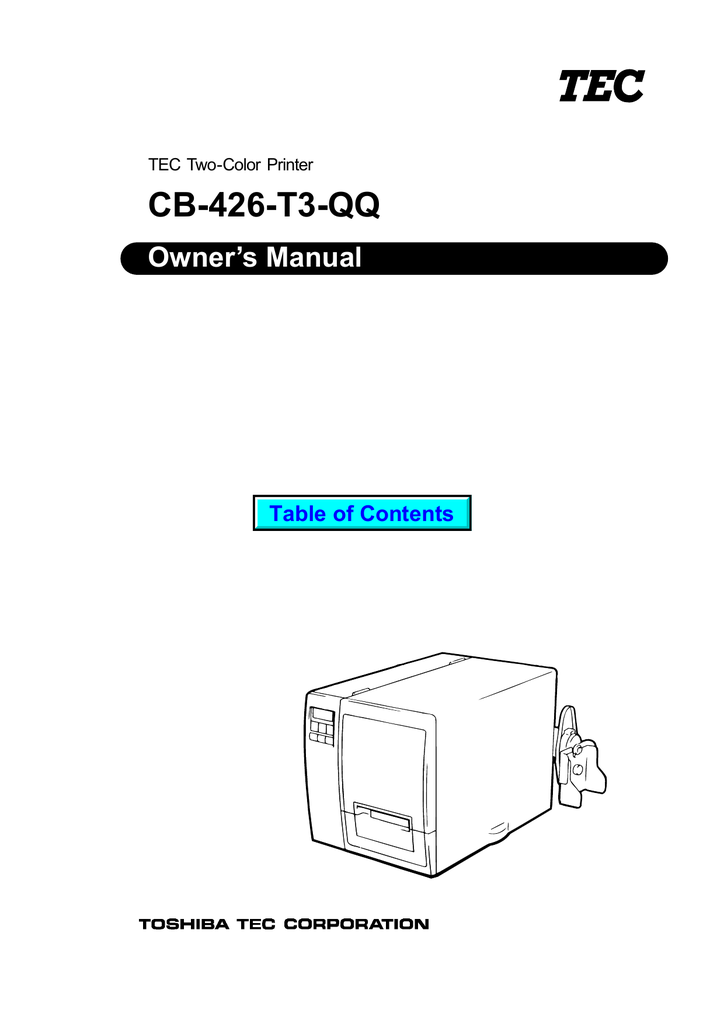 Toshiba CB-426-T3-QQ Printer User Manual | Manualzz