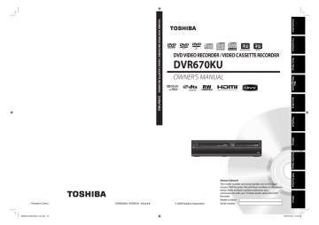 Toshiba DVR620 DVD VCR Combo User Manual | Manualzz