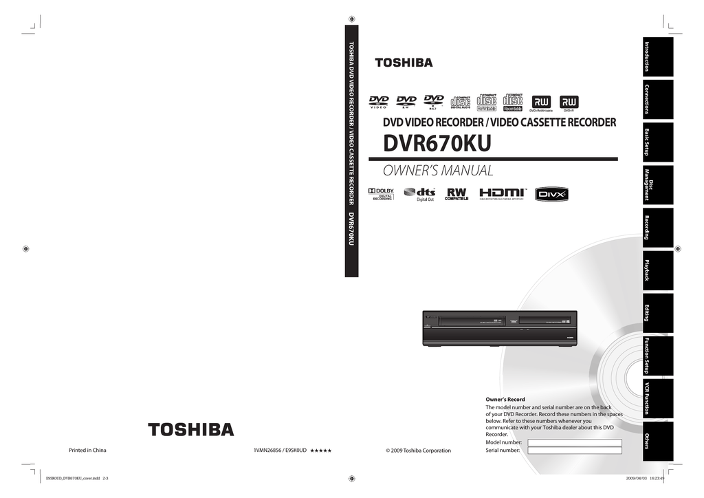 Toshiba DVR670KU User manual | Manualzz
