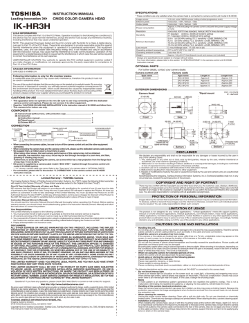 Toshiba IK-HR3H Webcam User Manual | Manualzz