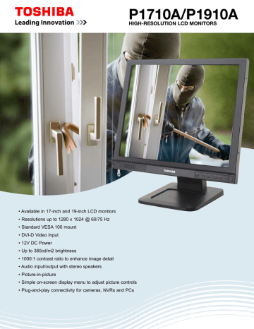 Toshiba LCD Monitor Computer Monitor User Manual | Manualzz