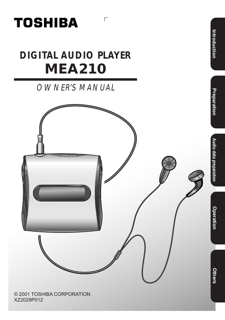 Toshiba MEA210 MP3 Player User Manual Manualzz