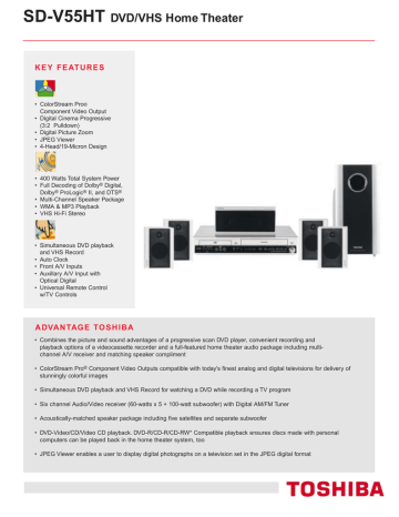 Toshiba SD-V55HT MP3 Player User Manual | Manualzz