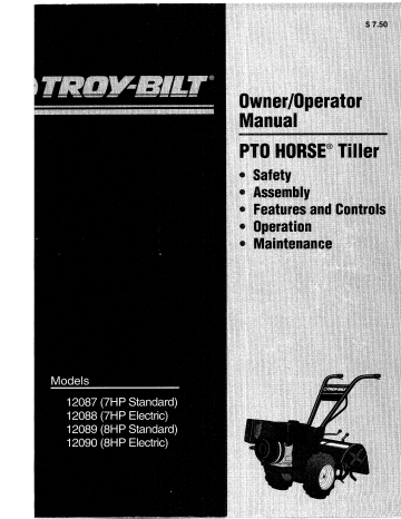 Troy-Bilt 12087-7HP Tiller User Manual | Manualzz