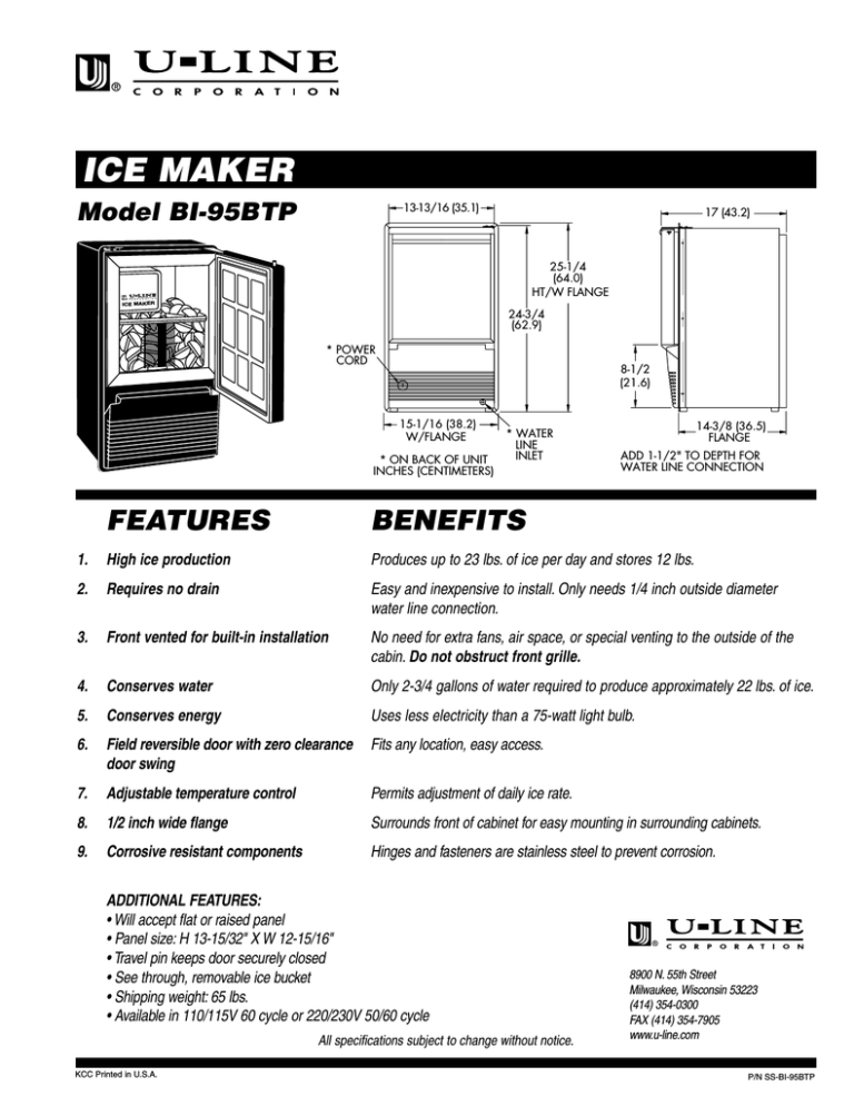 Improvements Ice Maker User Manual