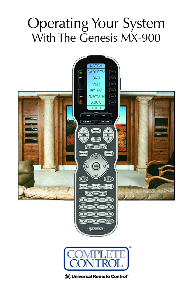 Universal Remote Control MX900 Universal Remote User Manual Manualzz