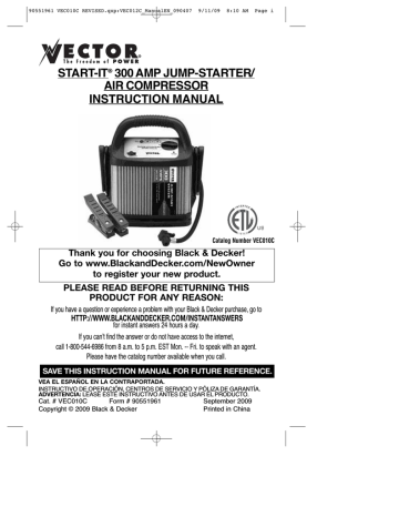 Vector VEC010C Air Compressor User Manual Manualzz