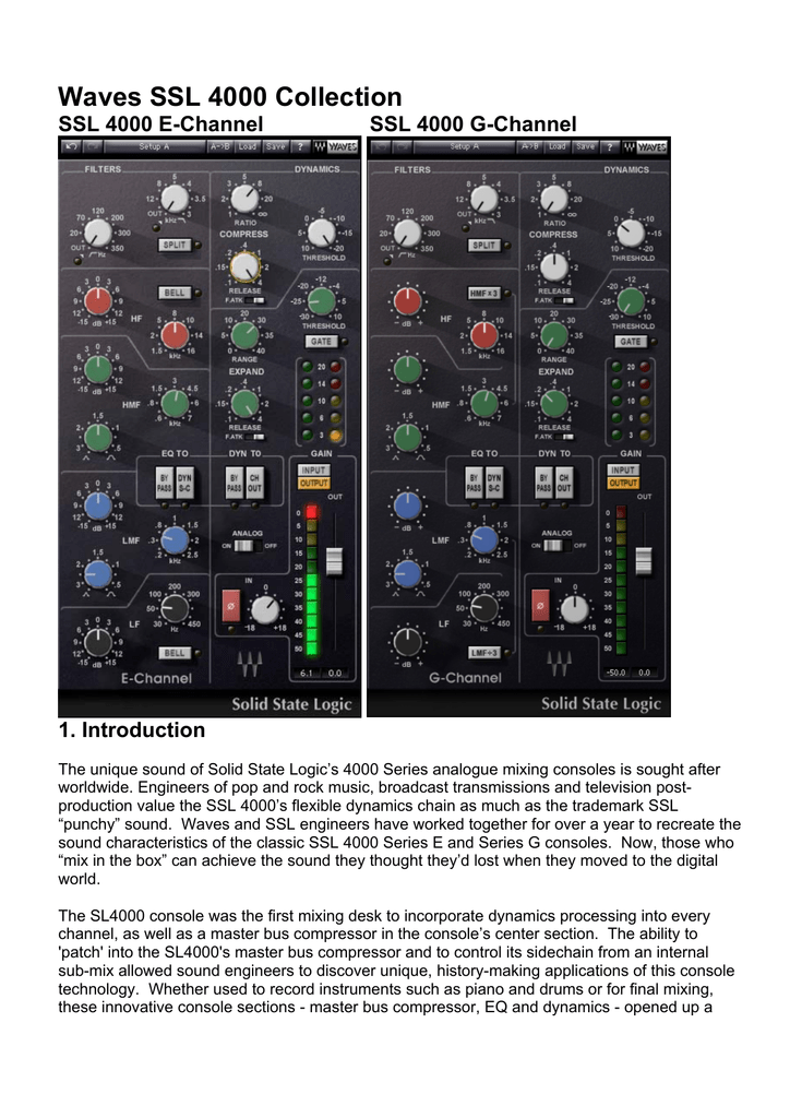 waves ssl 4000 youtube