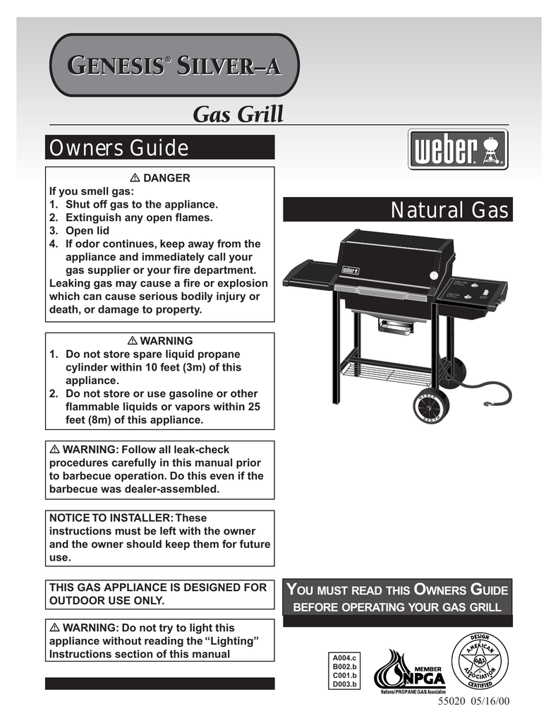 Weber Silver A Gas Grill User Manual | Manualzz