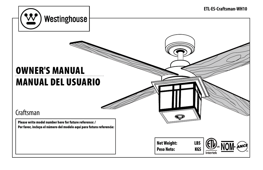 Westinghouse Mh10 Outdoor Ceiling Fan User Manual Manualzz Com