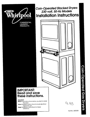 Whirlpool 3402328 Clothes Dryer User Manual | Manualzz
