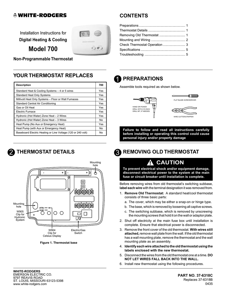 White rodgers thermostat troubleshooting