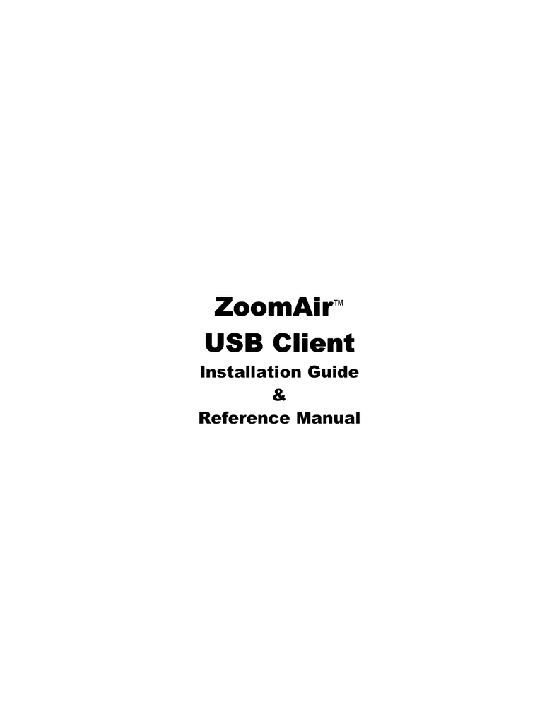 Zoom USB Client Network Card User Manual Manualzz