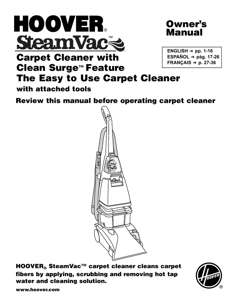 Hoover Steamvac Carpet Cleaner Troubleshooting - Carpet Vidalondon