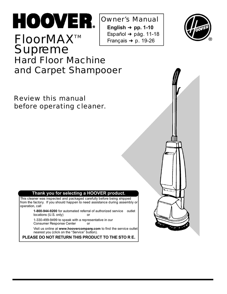 Hoover FloorMax Supreme Hard Floor Cleaner Machine Carpet Shampooer Brushes  Pads