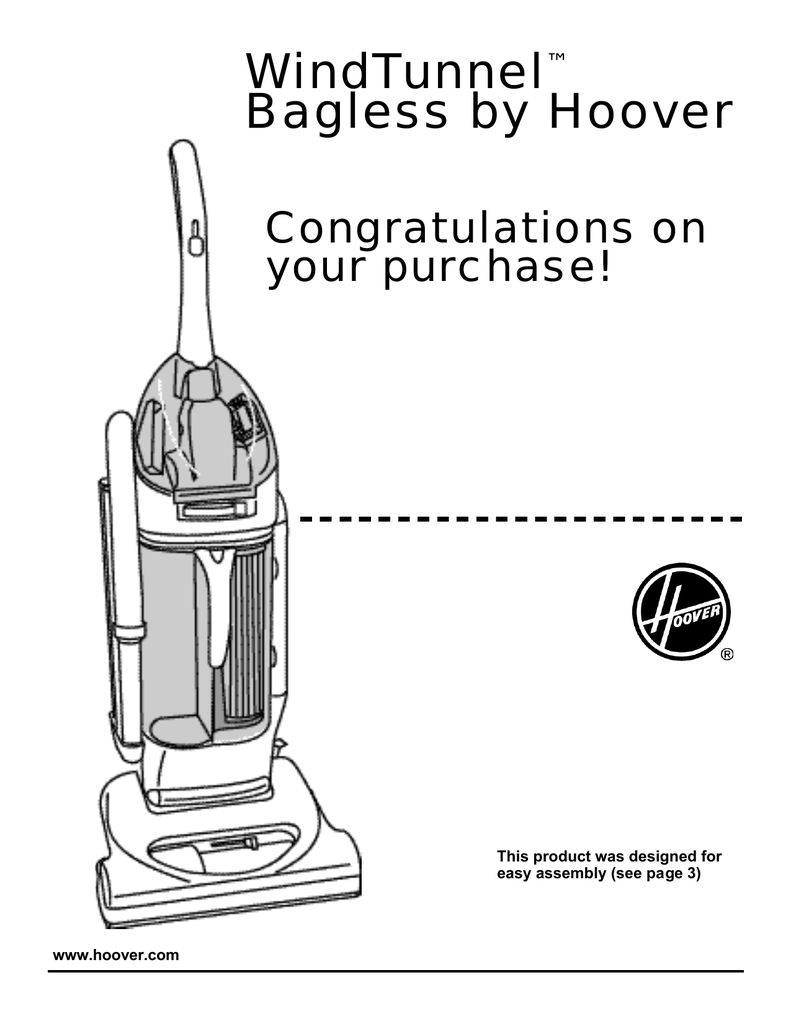 Hoover U5750900 WindTunnel Bagless Upright Vacuum Manualzz