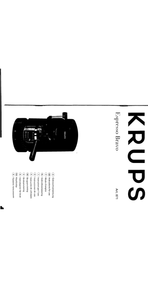 Krups Bravo 871 Espresso Machine - D:\Documents and Settings\dad