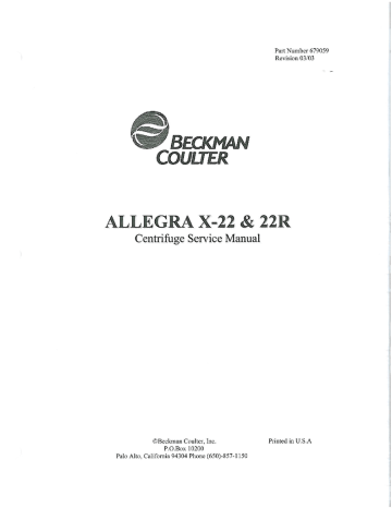 Beckman Coulter Allegra X 22r Centrifuge Centrifuge 20 20beckman 20coulter 20allegra 20x 22 20series 20 20model 20679059 20 Manualzz Beckman Coulter Allegra X 22r Centrifuge Centrifuge 20 20beckman 20coulter 20allegra 20x 22 20series 20 20model 20679059 20 Manualzz