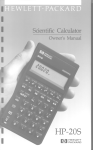 HP-20S Scientific Calculator Owner&rsquo;s Manual