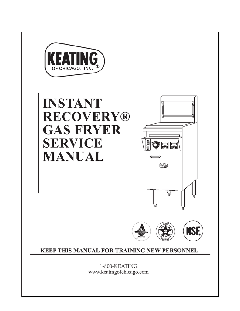 Keating Instant Recovery 20AA (NG) Deep Fryer Manualzz