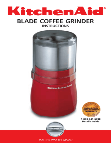 KitchenAid BCG100 Electric Blades Grinder | Manualzz