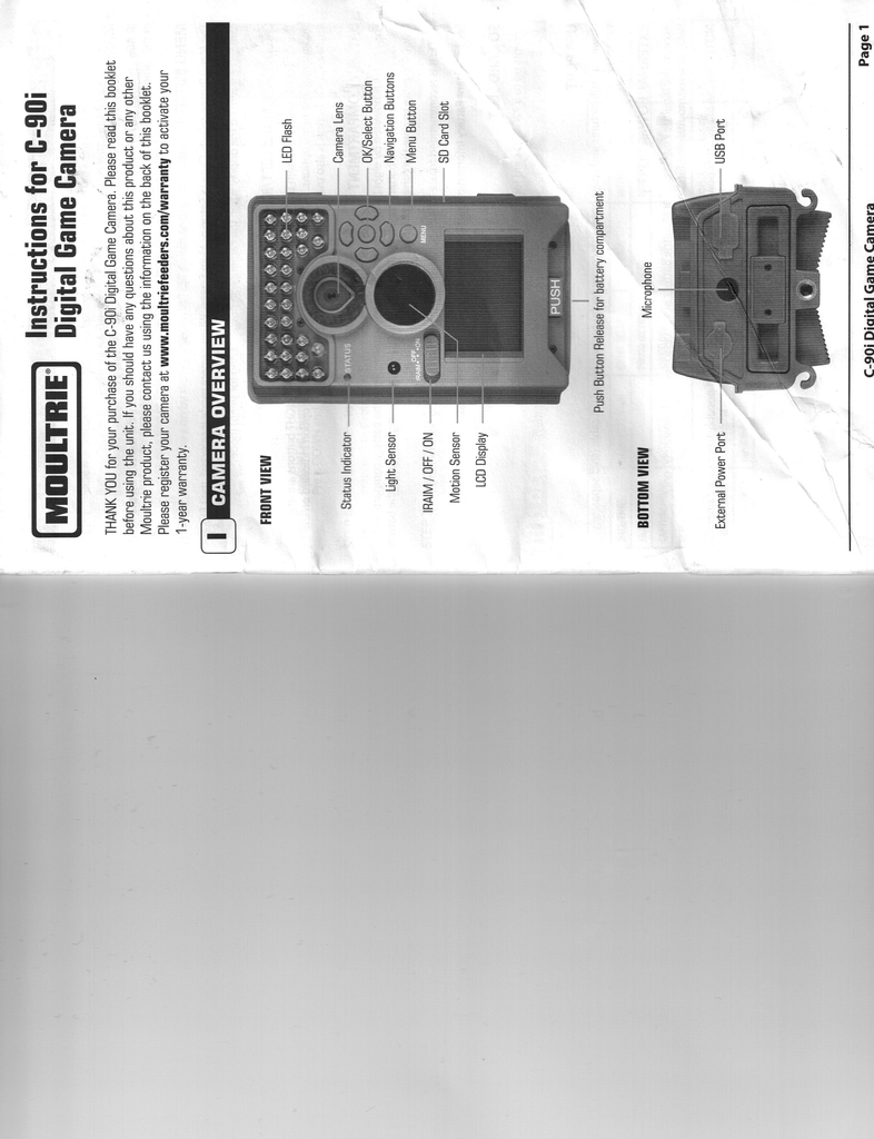 Moultrie Game Spy C 90i 10 0mp Scouting Camera Manualzz