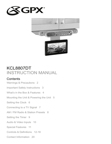 GPX KCL8807DT Instruction manual | Manualzz