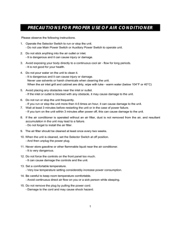 Daewoo Dwc 052c Air Conditioner Manualzz