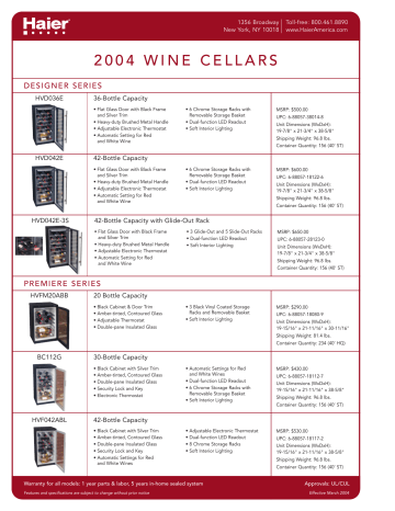 Haier Hvh025abb Wine Cooler Manualzz